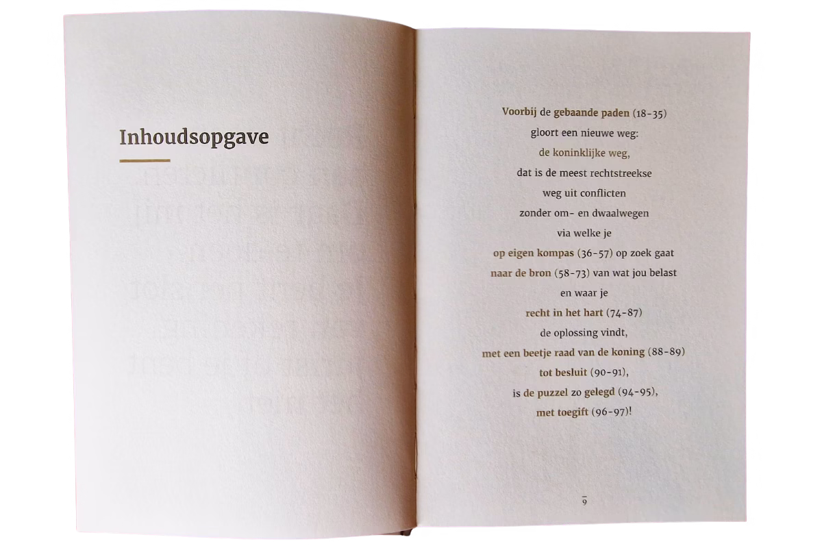 inhoudsopgave De koninklijke weg uit conflicten - Ingrid de Koning